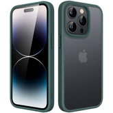 JETech Matte Case for iPhone 14 Pro 6.1-Inch, Shockproof Military Grade Drop Protection, Frosted Translucent Back Phone Cover, Anti-Fingerprint (Dark Green)